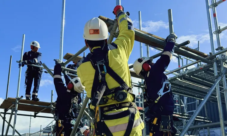 Team of workers during a safety briefing and training planning
